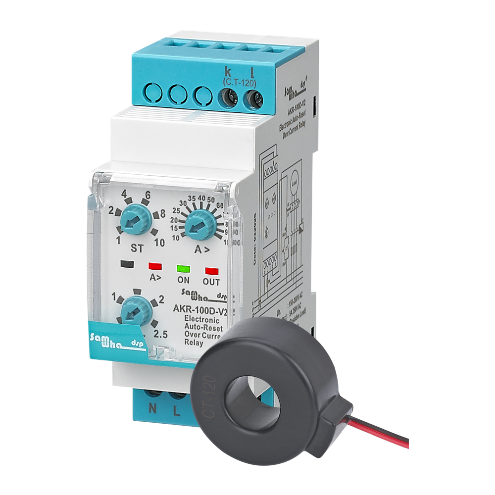 AKR-100D-V2 Auto-Reset Overcurrent Protection Relay with CT